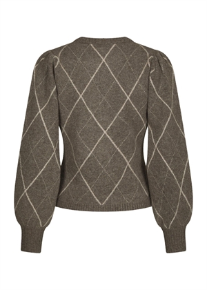 Koteas check knit cardigan Taupe Neo Noir